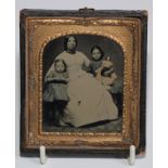 Photography - Toy and Juvenalia Interest - a 19th century ambrotype photograph, of a mother and