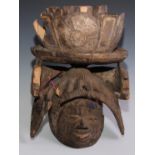 Tribal Art - a Yoruba Epa or Gelede mask, 46cm high, Nigeria