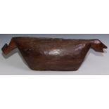 Tribal Art - a dug-out vessel, 79cm wide