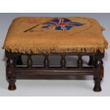 The First Anglo-Afghan War and the Battle of Gandamak - a Victorian footstool, the woolwork