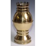 Liturgical Furnishings - a 19th century Gothic Revival ecclesiastical brass altar vase,