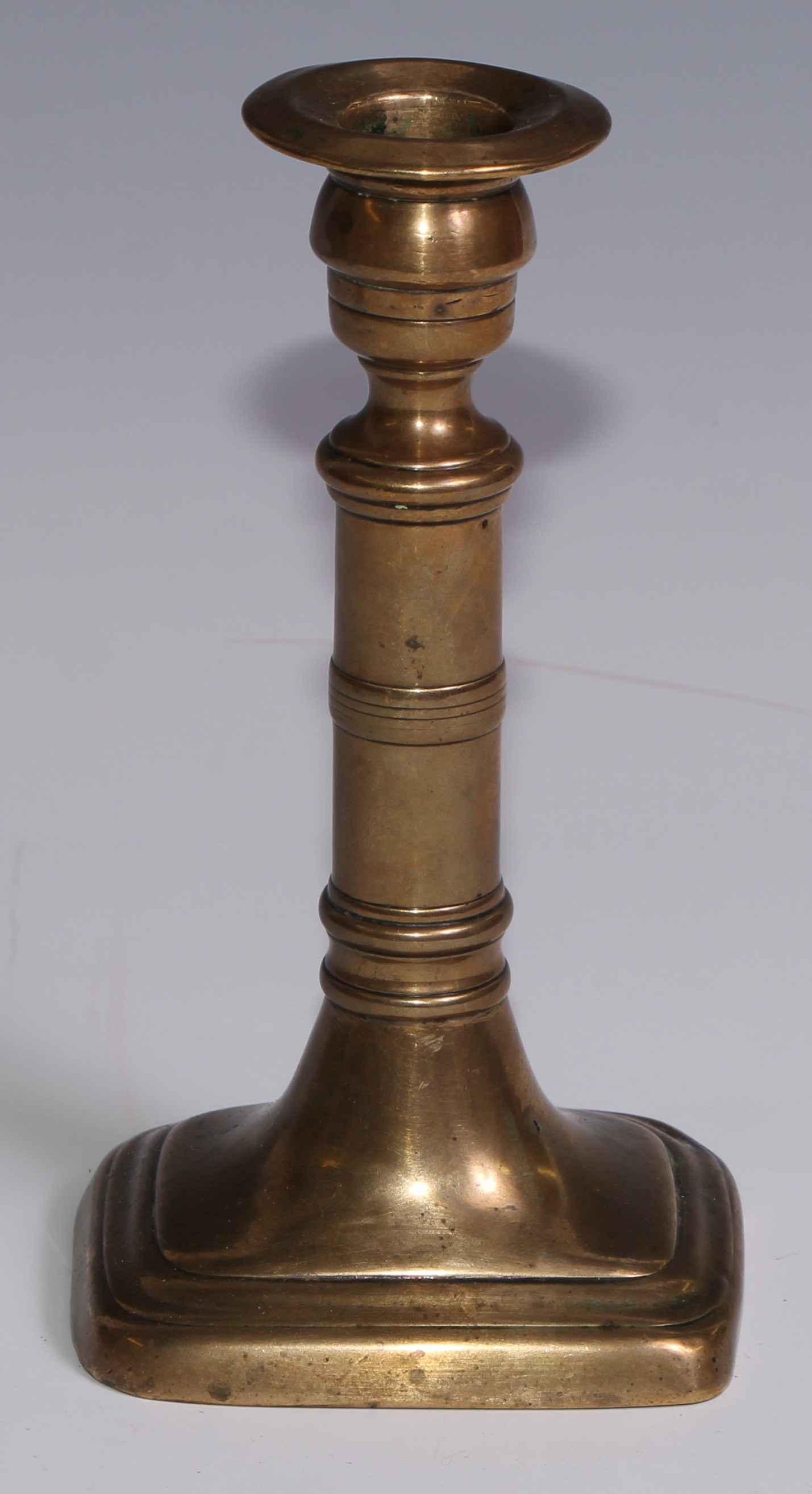 The Duke of Wellington and the Napoleonic Wars - a pair of George III brass candlesticks, campana - Image 5 of 11