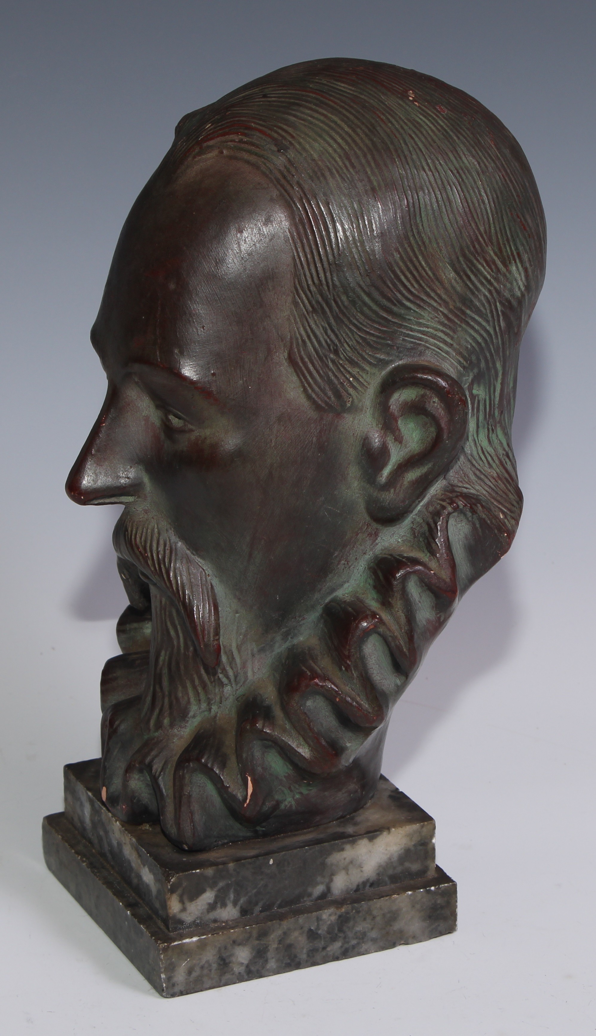 *CATALOGUE AMENDMENT* A patinated composition library bust, of Miguel de Cervantes Saavedra (1547 - - Image 3 of 4