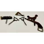 Erotica - an Art Deco period bakelite novelty automaton pistol-form bottle opener, pat. no.