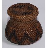 Tribal Art - an African snuff basket, 4.5cm high