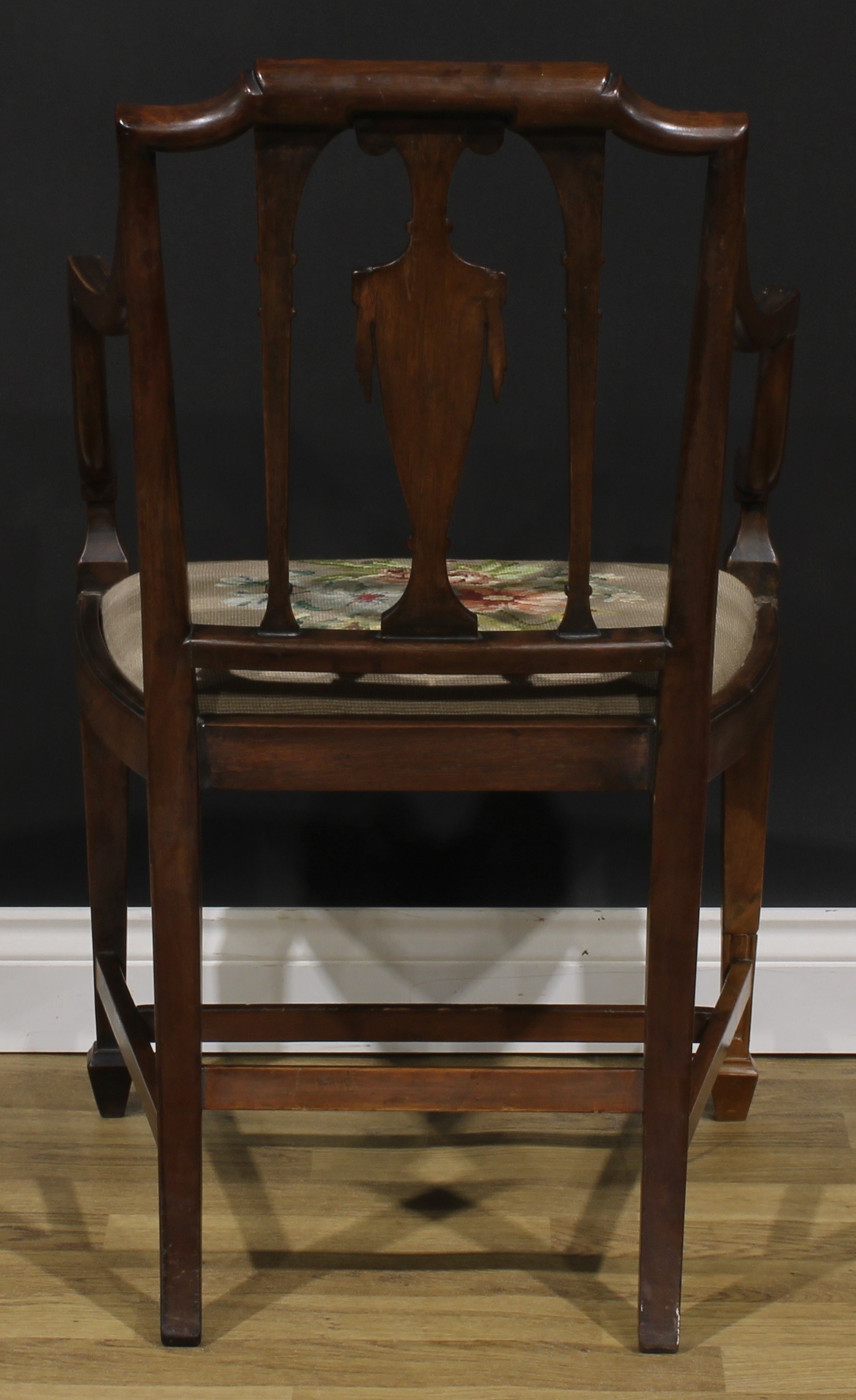 A George III mahogany Hepplewhite design elbow chair, 92.5cm high, 61cm wide, the seat 52.5cm wide - Image 9 of 9