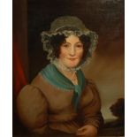 English School (19th century) Portrait of a Lady, wearing lace bonnet oil on canvas, 75cm x 62cm