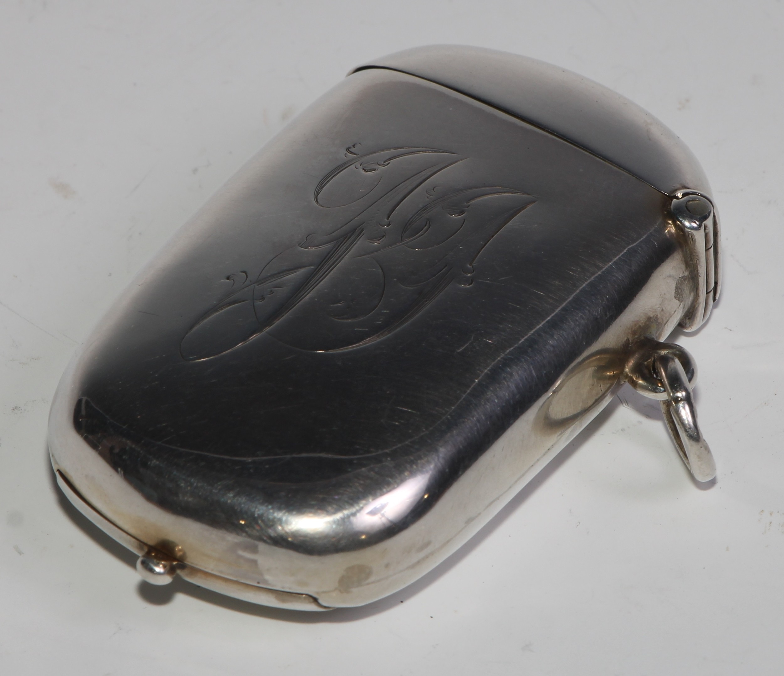 A George V silver rounded rectangular novelty patent combination vesta, sovereign and stamp case, - Image 2 of 8