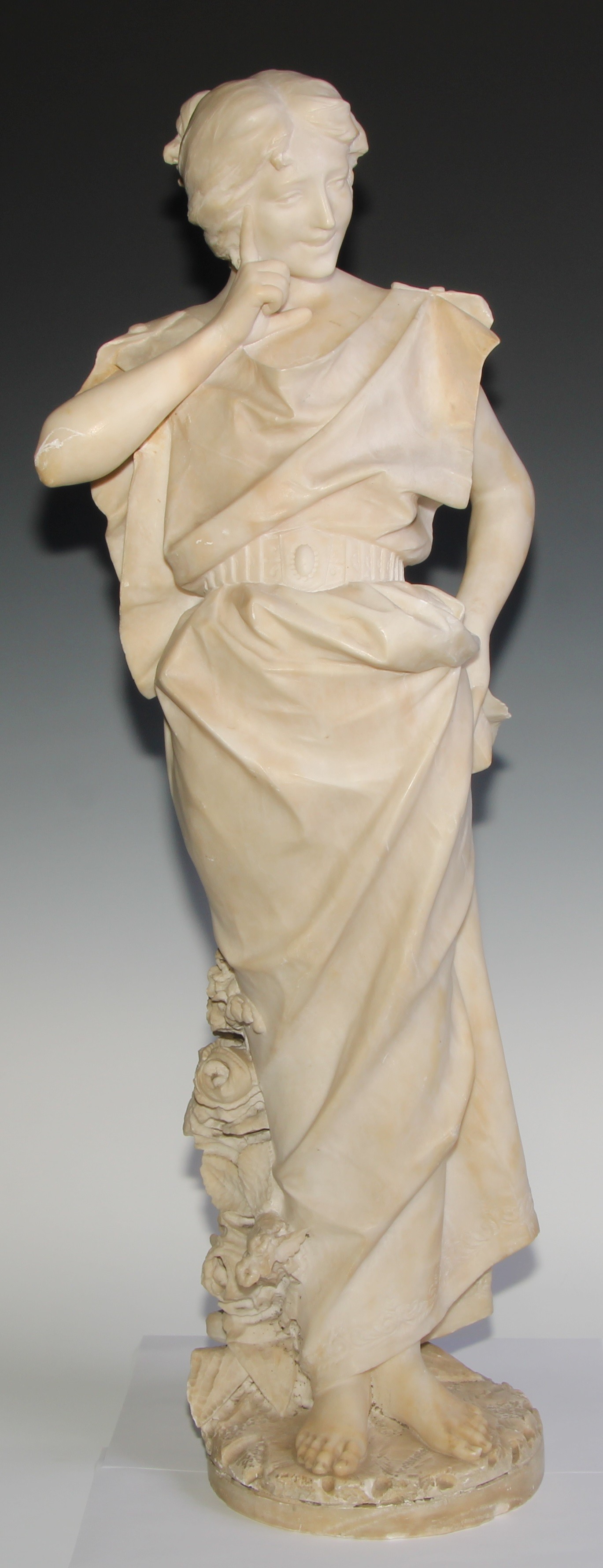 Italian School (19th century), a marble, Pleasant Thoughts, 82cm high - Image 2 of 5