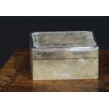 A George V silver and shagreen rectangular dressing table box, hinged cover, velvet lined, 12cm