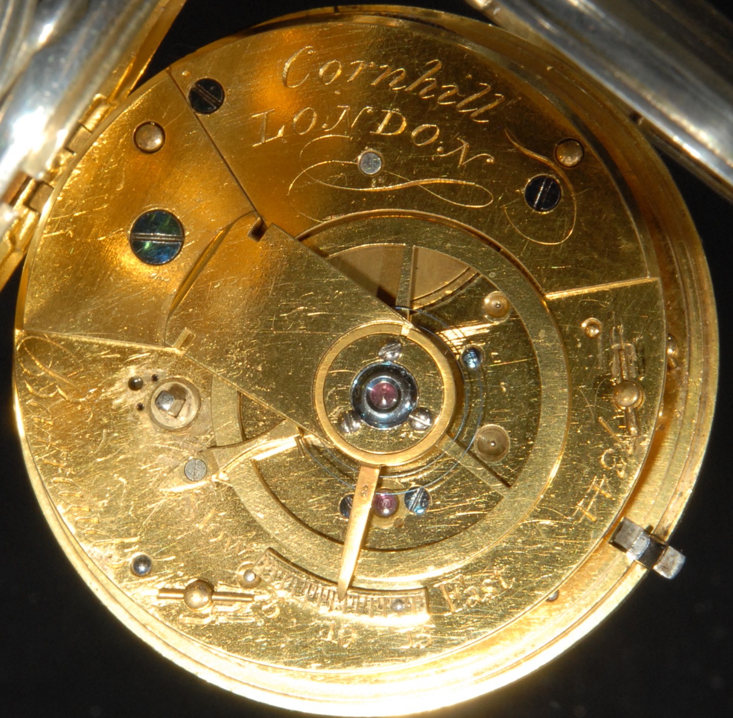 A George III silver open face pocket watch, by Barraud's, Cornhill, 4.5cm dial inscribed with - Image 5 of 5