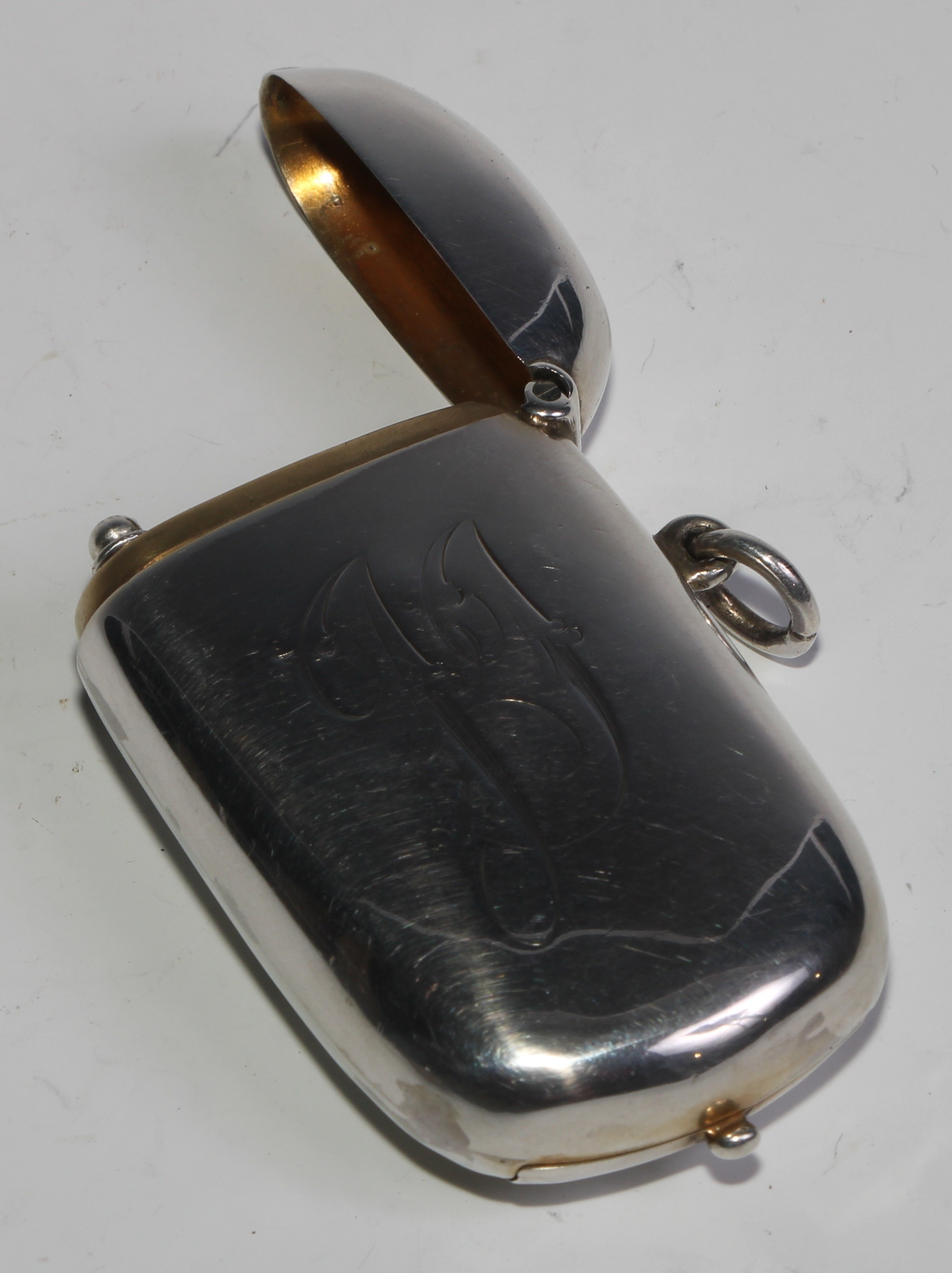 A George V silver rounded rectangular novelty patent combination vesta, sovereign and stamp case, - Image 4 of 8