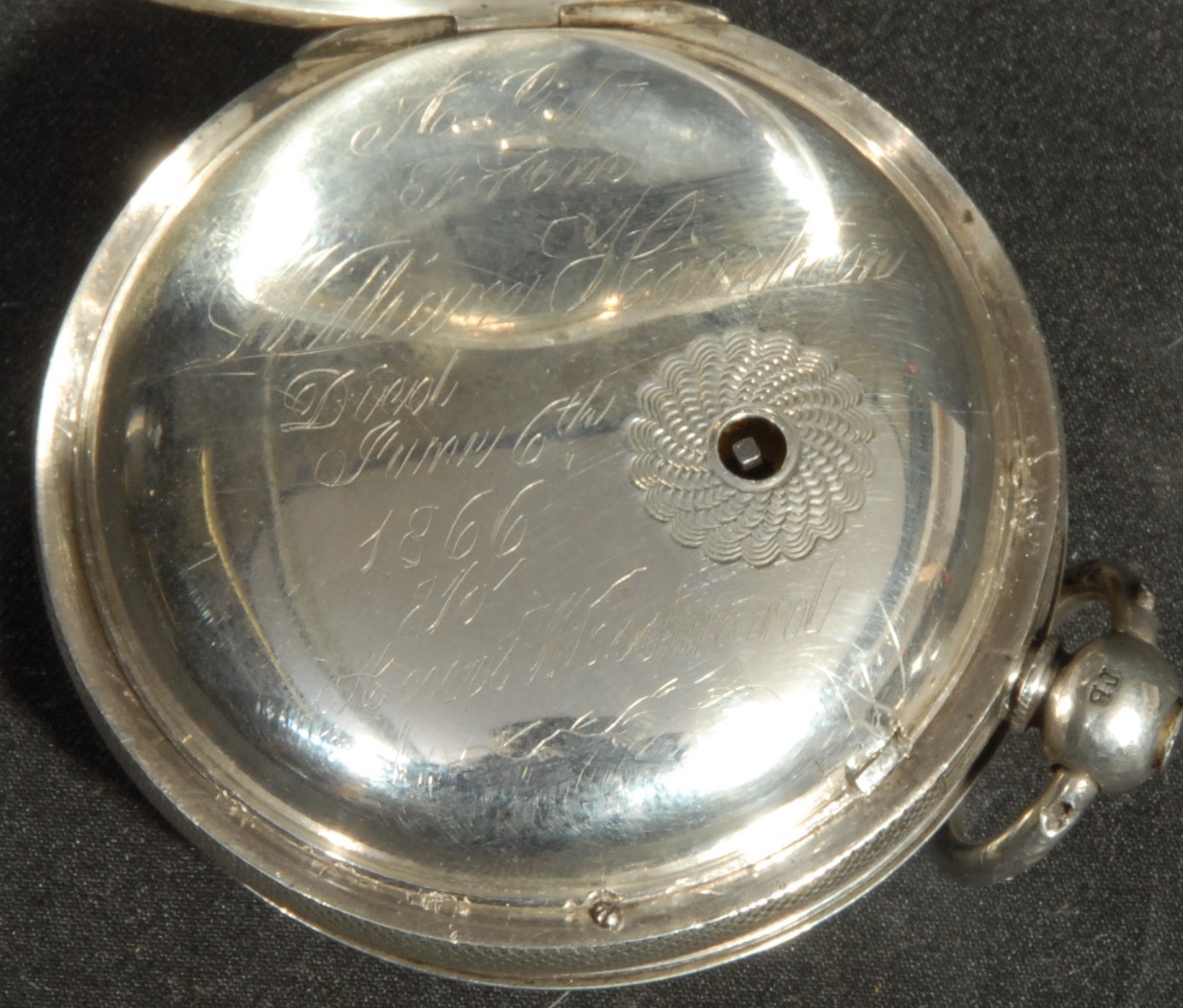 A silver hunter pocket watch, by U. Plimer, Wellington, 4.3cm dial inscribed with Roman numerals, - Image 5 of 7