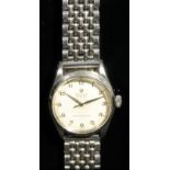 A gentleman's stainless steel Rolex Oyster wristwatch, the 28mm circular dial with Arabic