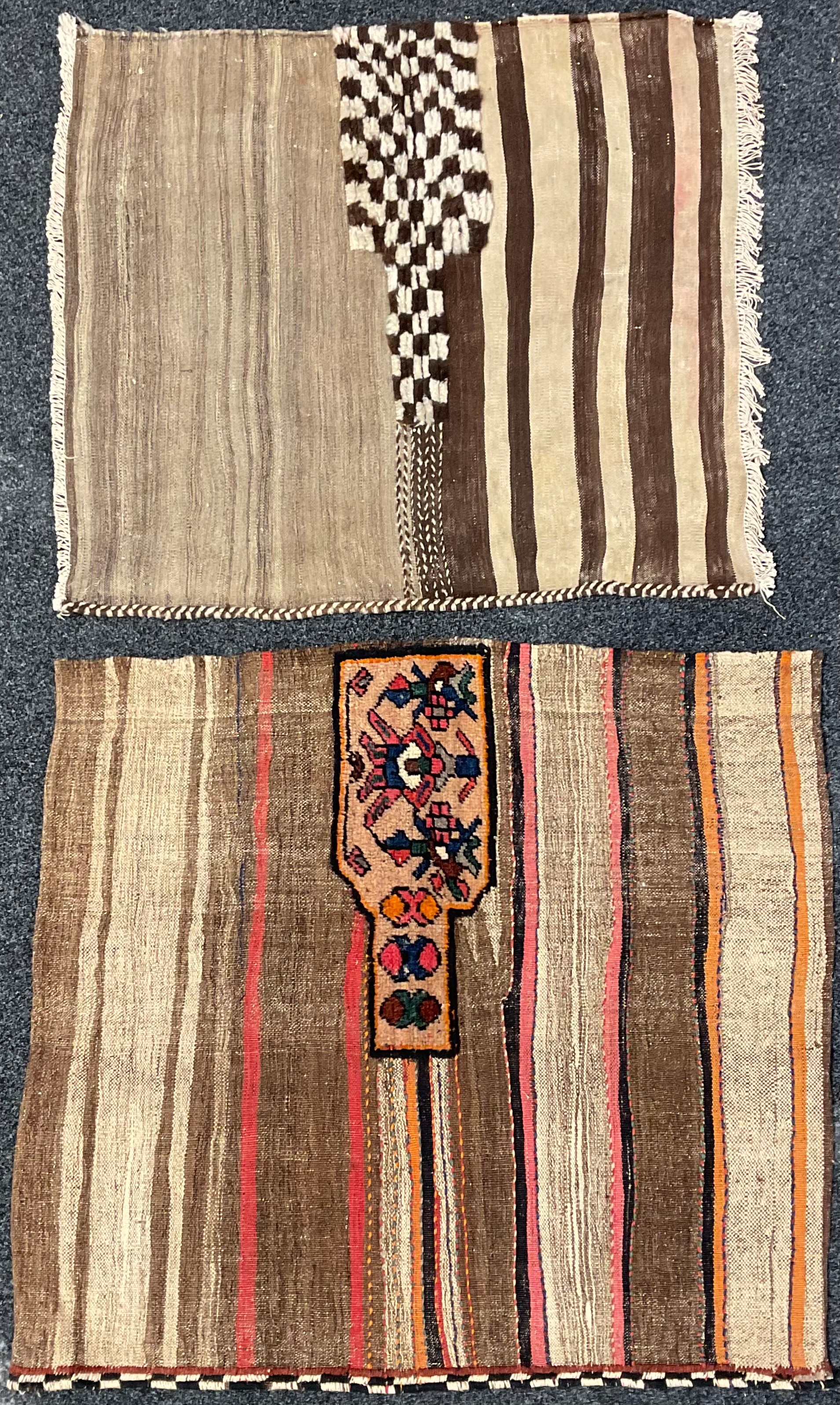 An early to mid 20th century Tasheh, ‘wheat sack’ wall hanging or rug, Chahar Mahal, West-Central