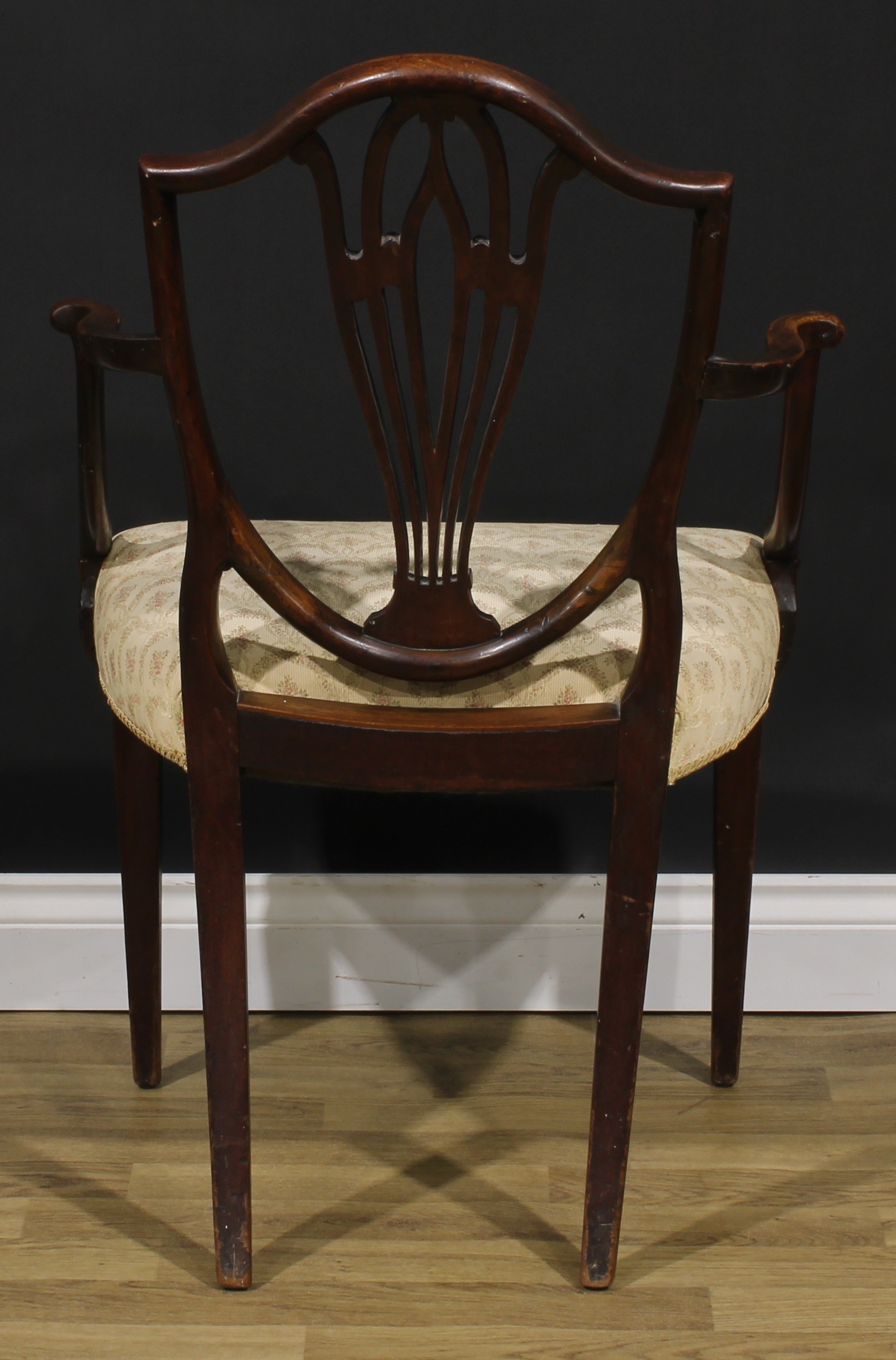 A George III mahogany Hepplewhite design elbow chair, 92.5cm high, 61cm wide, the seat 52.5cm wide - Image 5 of 9