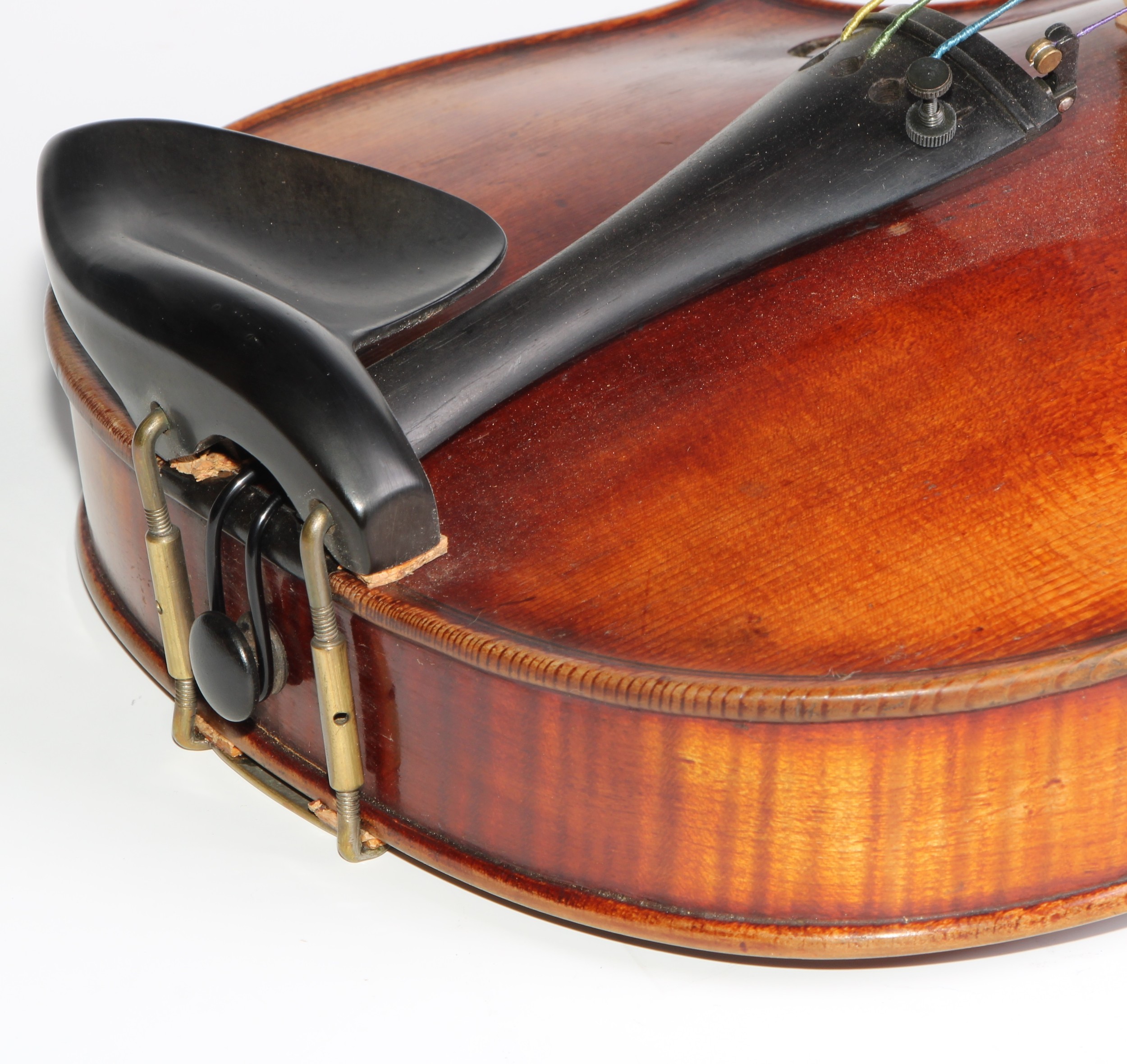An Austrian violin, the one-piece back 60cm excluding button, paper label, Martinus Stoss, fecit - Image 8 of 15