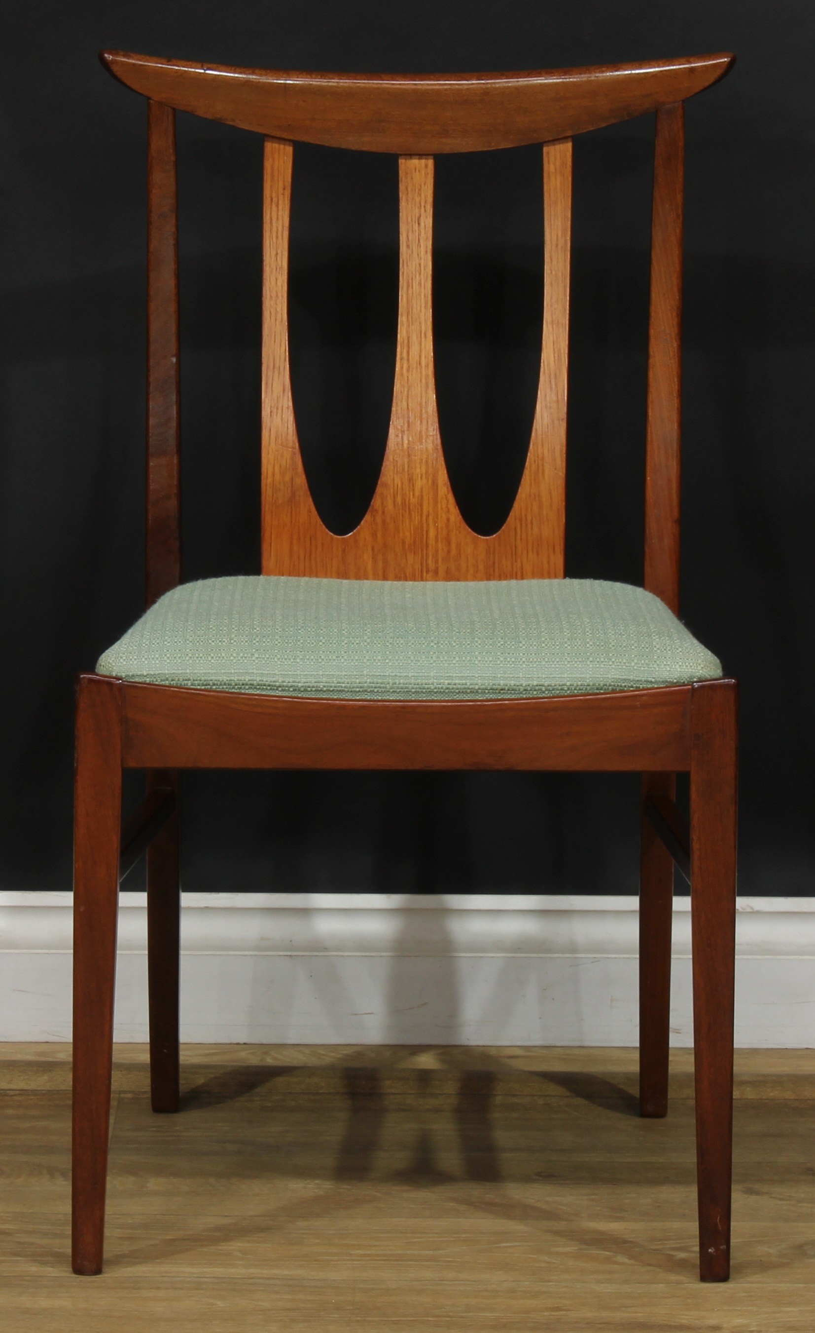 Mid-century Design - a set of six G Plan Brasilia afromosia and teak dining chairs, 82.5cm high, - Image 2 of 5