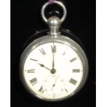 A silver pair case pocket watch, by John Parr, Liverpool, 4.5cm dial inscribed with Roman