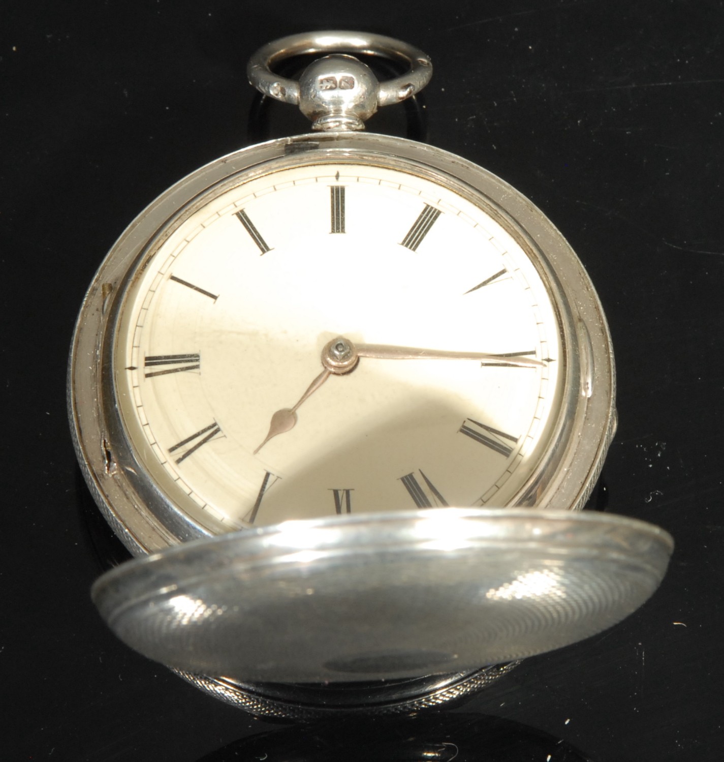 A silver hunter pocket watch, by U. Plimer, Wellington, 4.3cm dial inscribed with Roman numerals,