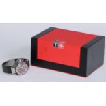 A Tissot Moto GP 2006 Carbon Edition chronograph wristwatch, red and black dial with three