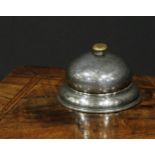 An Edwardian silver desk or counter bell, of military interest, inscribed From Capt. C Weinman to