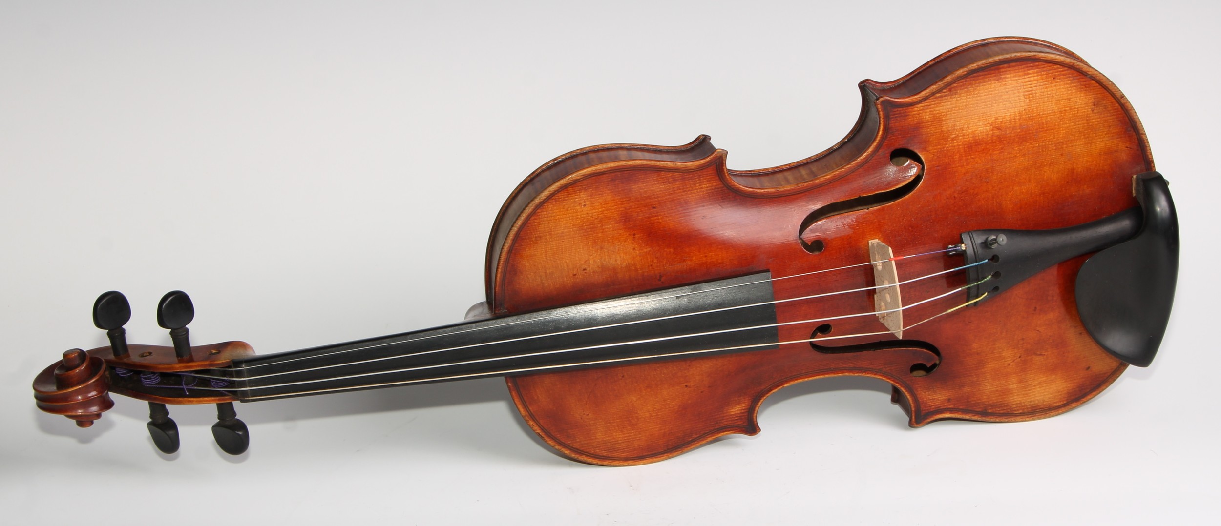 An Austrian violin, the one-piece back 60cm excluding button, paper label, Martinus Stoss, fecit - Image 3 of 15