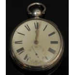 A George IV silver open face pocket watch, by Brookhouse & Tunnicliffe, Derby, 4.5cm dial