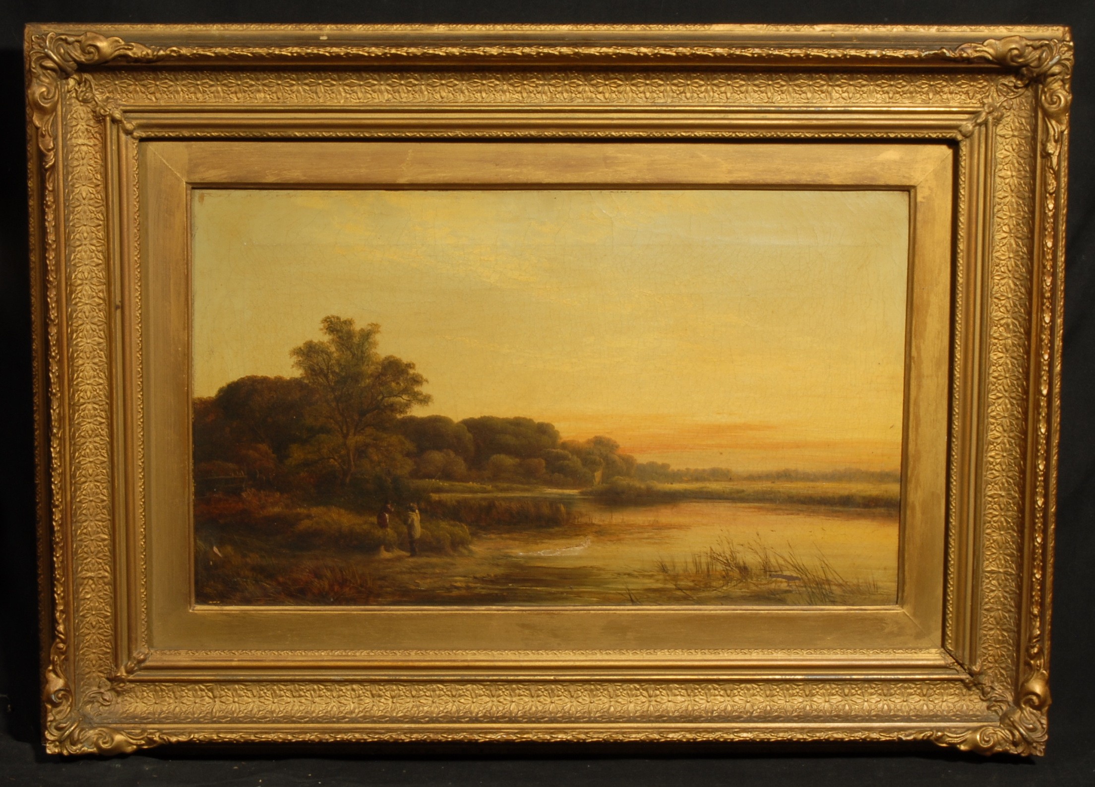 English School (19th century) Figures Fishing oil on canvas, 29cm x 49.5cm - Image 2 of 3