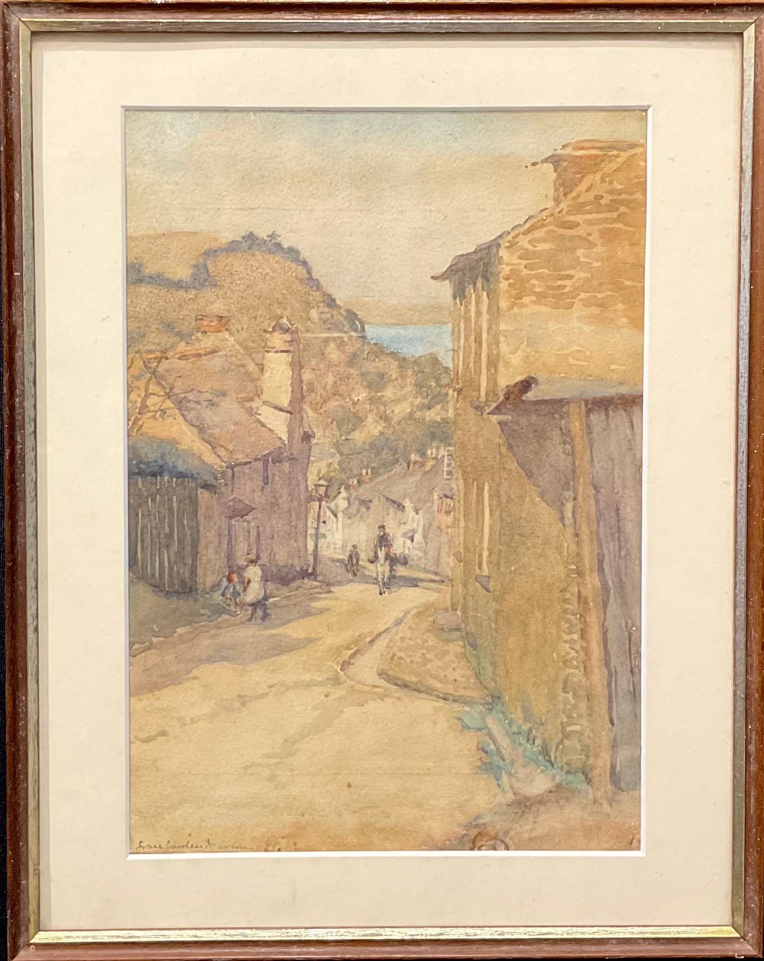 English School (early 20th century) A Steep Cornish Street indistinctly inscribed, watercolour, 29cm - Image 4 of 4