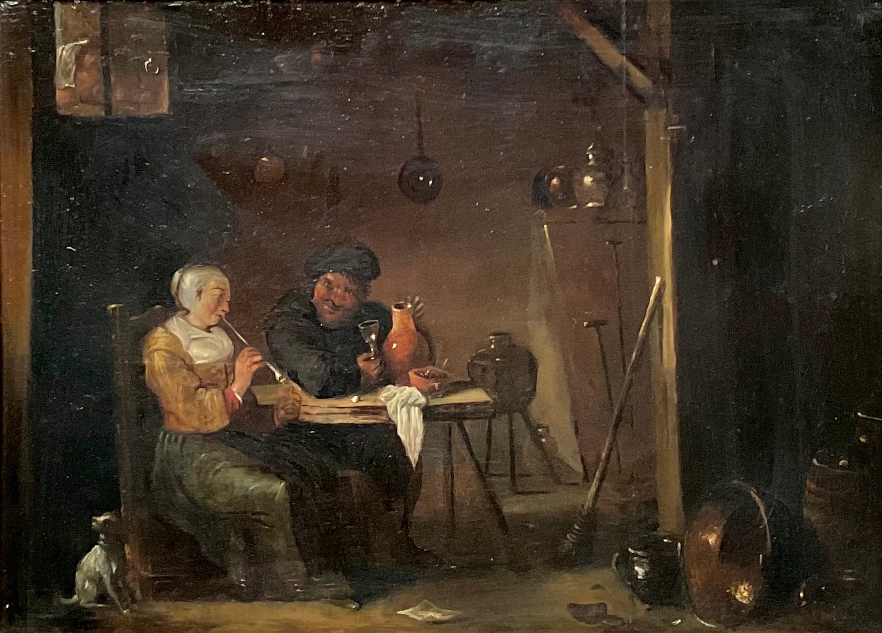 Dutch School (19th century) Getting into Bad Habits oil on oak panel, 26cm x 36cm