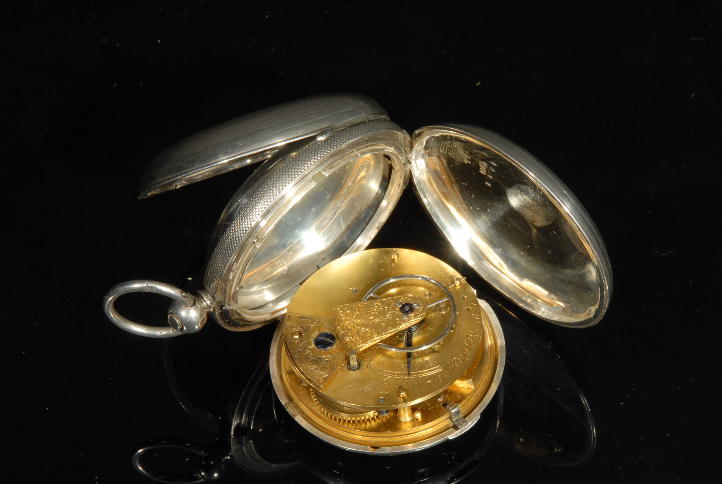 A silver hunter pocket watch, by U. Plimer, Wellington, 4.3cm dial inscribed with Roman numerals, - Image 7 of 7