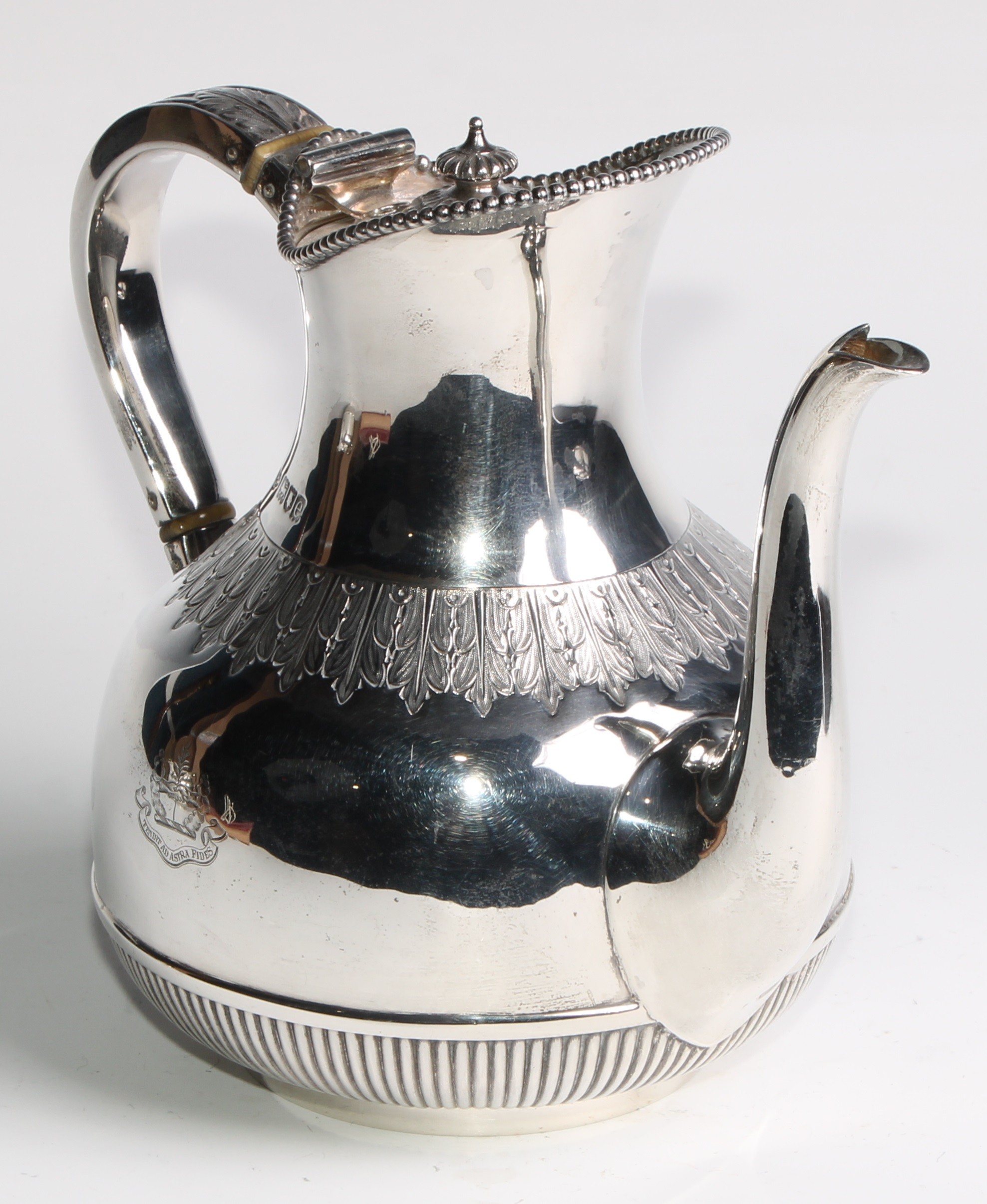 A late Victorian/Edwardian silver six piece Cape pattern tea and coffee service, comprising - Image 19 of 29