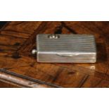 An Austrian silver rectangular vesta case, reeded overall, hinged cover, wick compartment with