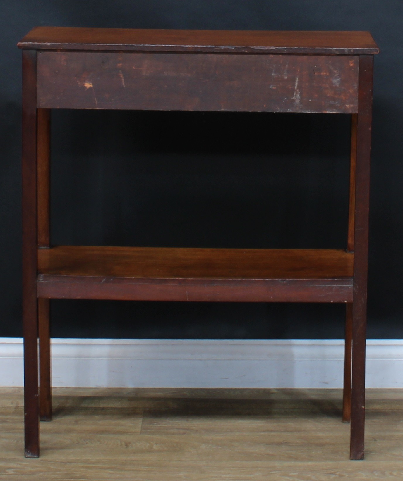 A George III Revival mahogany pier table, rectangular top above a long frieze drawer, square legs, - Image 6 of 6