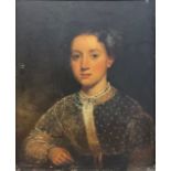 English School (19th century) Portrait of a young lady oil on board, 31cm x 25cm