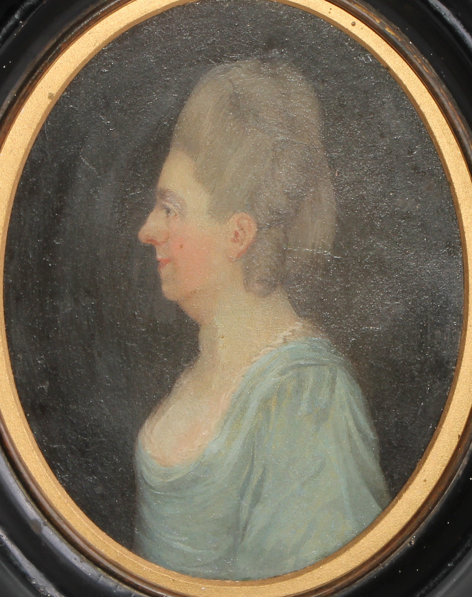 English School (18th century) Portrait of a Lady oil on copper, oval, 14.5cm x 11cm - Image 3 of 3