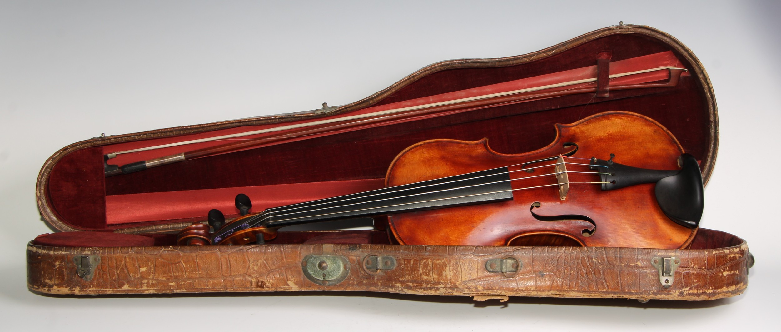 An Austrian violin, the one-piece back 60cm excluding button, paper label, Martinus Stoss, fecit - Image 2 of 15