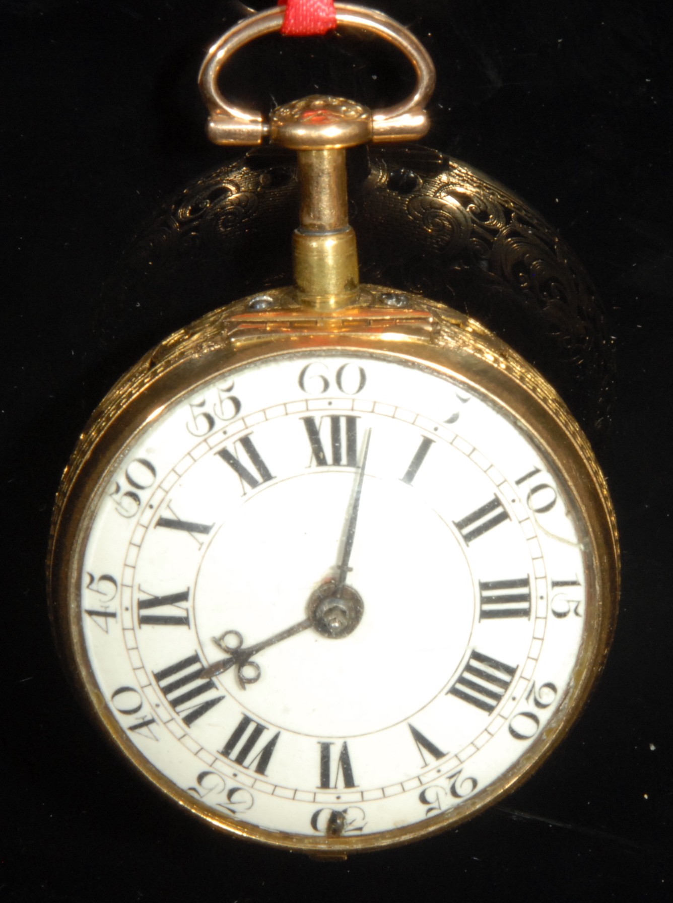 An early 18th century 18ct gold repeating pair case pocket watch, by James Snelling, London, 3.5cm - Image 2 of 5