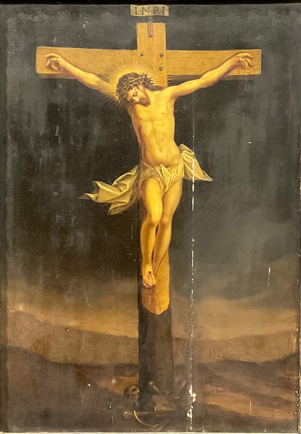 Continental School (19th century) The Crucifixion oil on panel, 47cm x 33cm