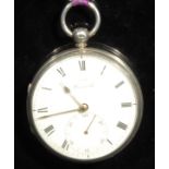A George III silver open face pocket watch, by Barraud's, Cornhill, 4.5cm dial inscribed with