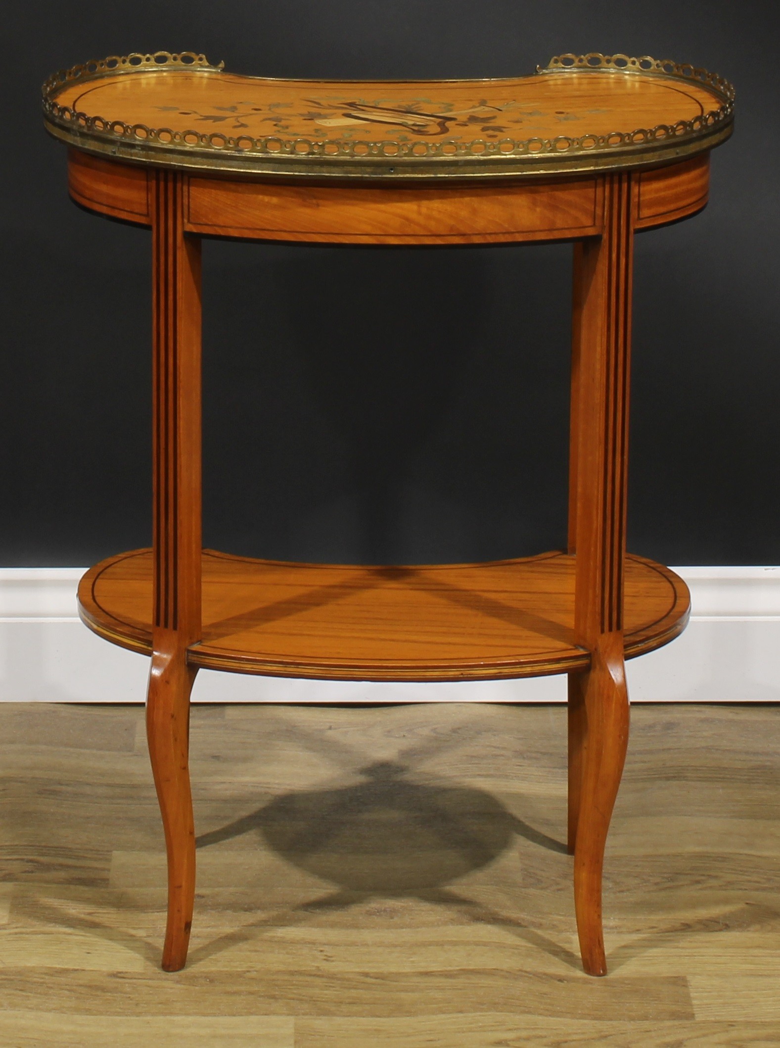 An early to mid-20th century Franglais Louis XVI and Sheraton Revival gilt metal mounted satinwood - Image 6 of 7