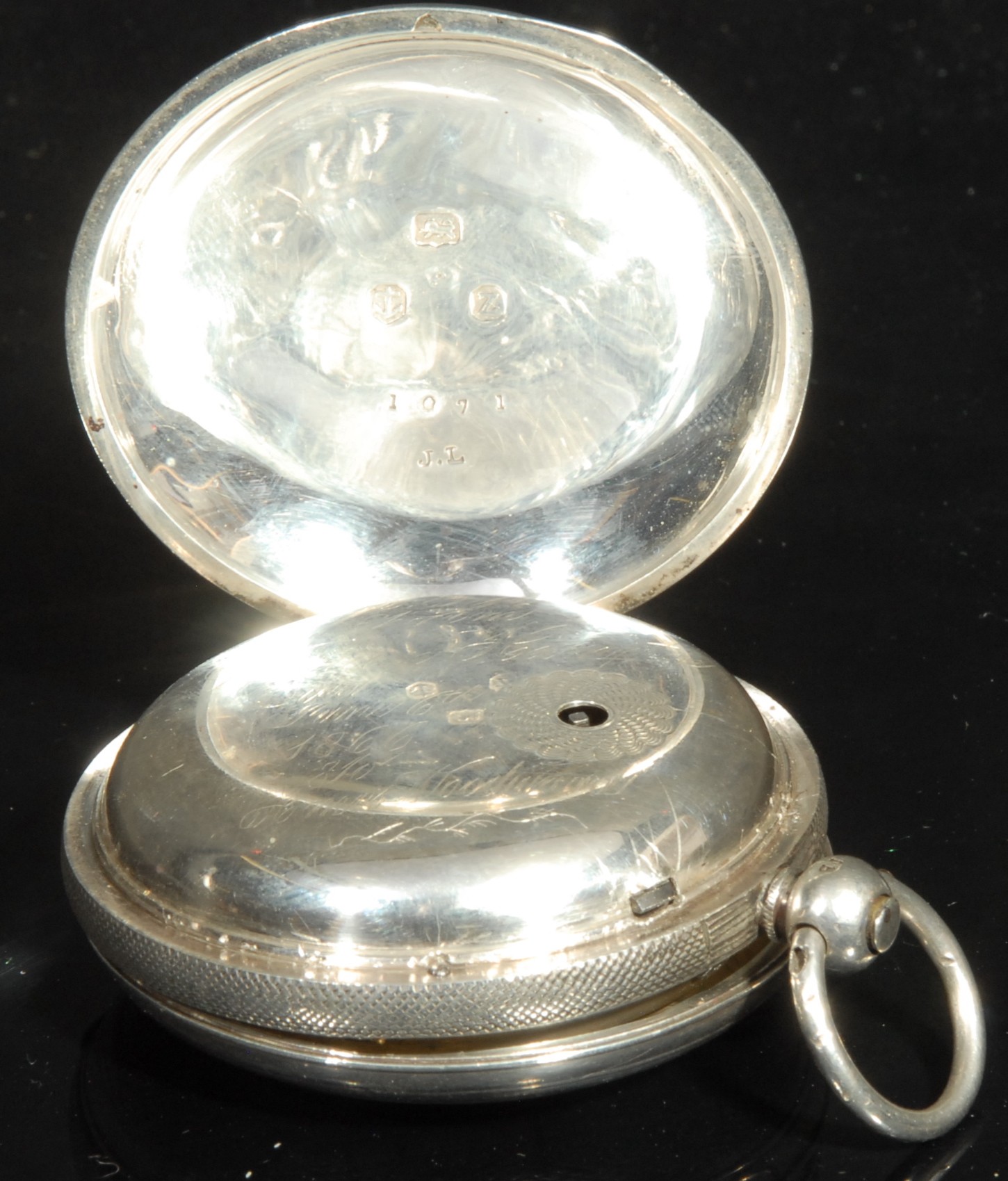 A silver hunter pocket watch, by U. Plimer, Wellington, 4.3cm dial inscribed with Roman numerals, - Image 4 of 7