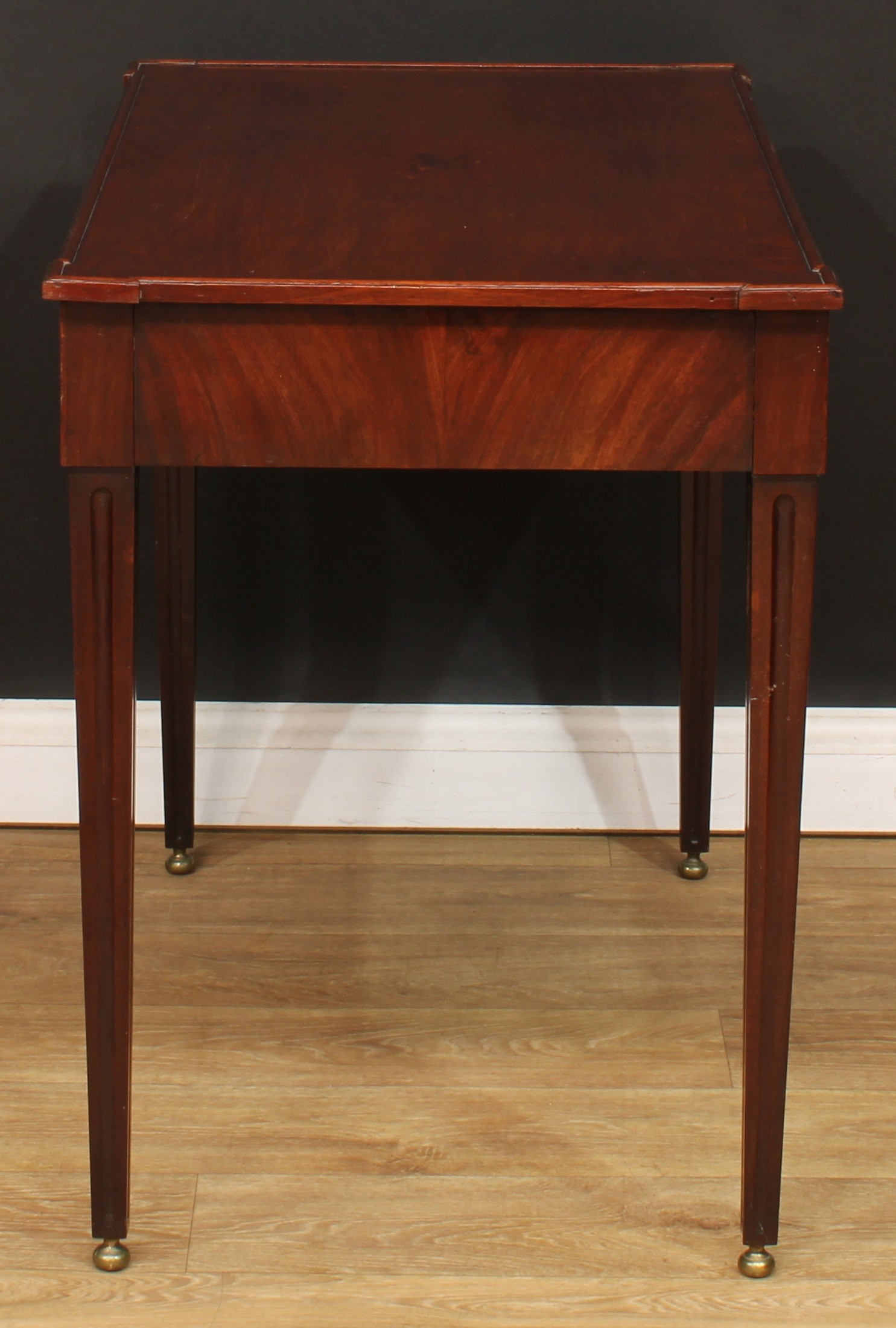 A George III mahogany silver table, angular hipped rectangular top above a cockbeaded frieze drawer, - Image 5 of 5