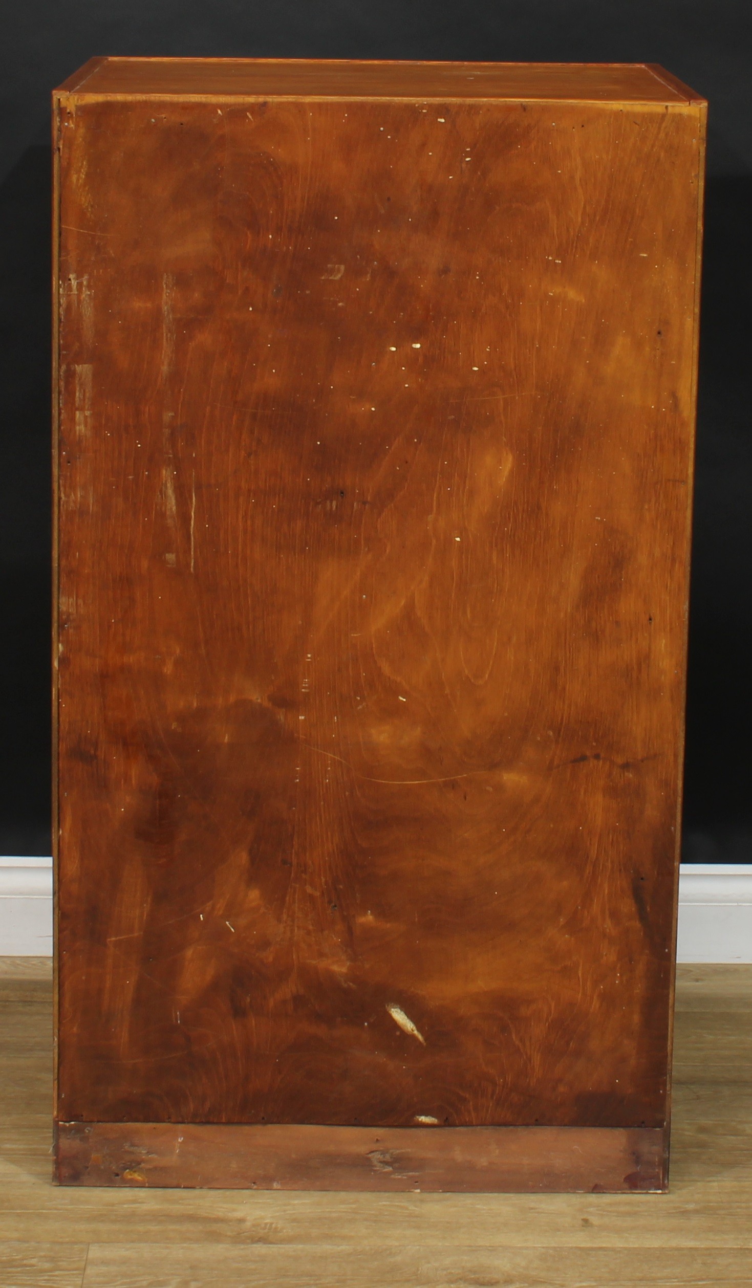 An early to mid 20th century oak haberdashery shop display chest, rectangular top above twelve - Image 5 of 5