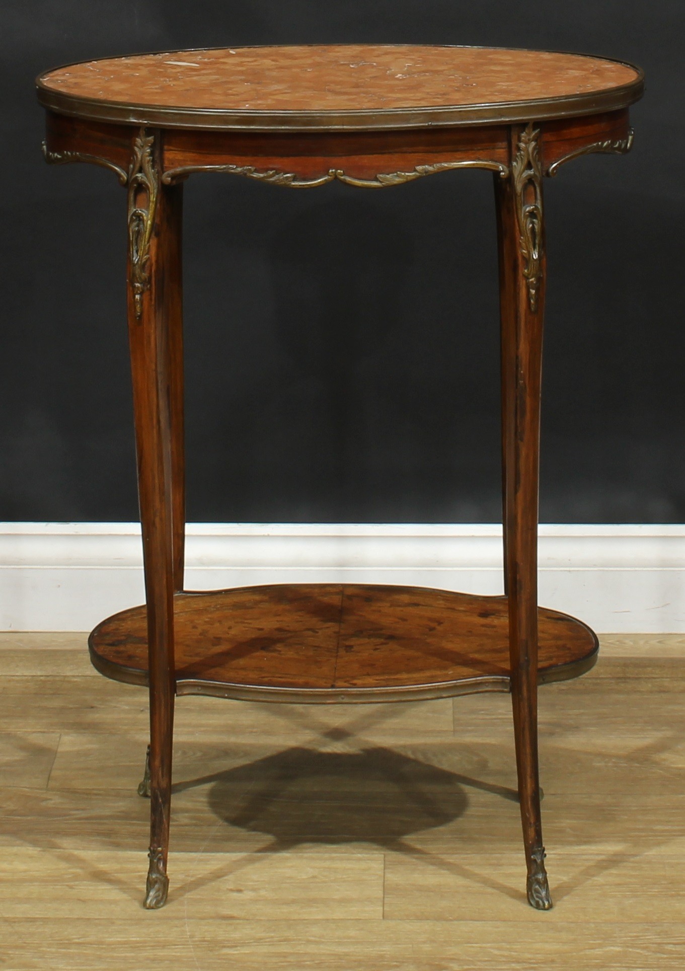 A 19th century French gilt metal mounted rosewood occasional table, in the Louis Revival XV taste, - Image 2 of 5