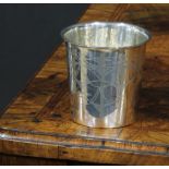 A Norwegian silver slightly tapered cylindrical beaker, engraved with wrigglework, 7.5cm high,