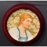 A Howell & James Aesthetic Movement circular charger, painted by Mary Salisbury, signed and dated