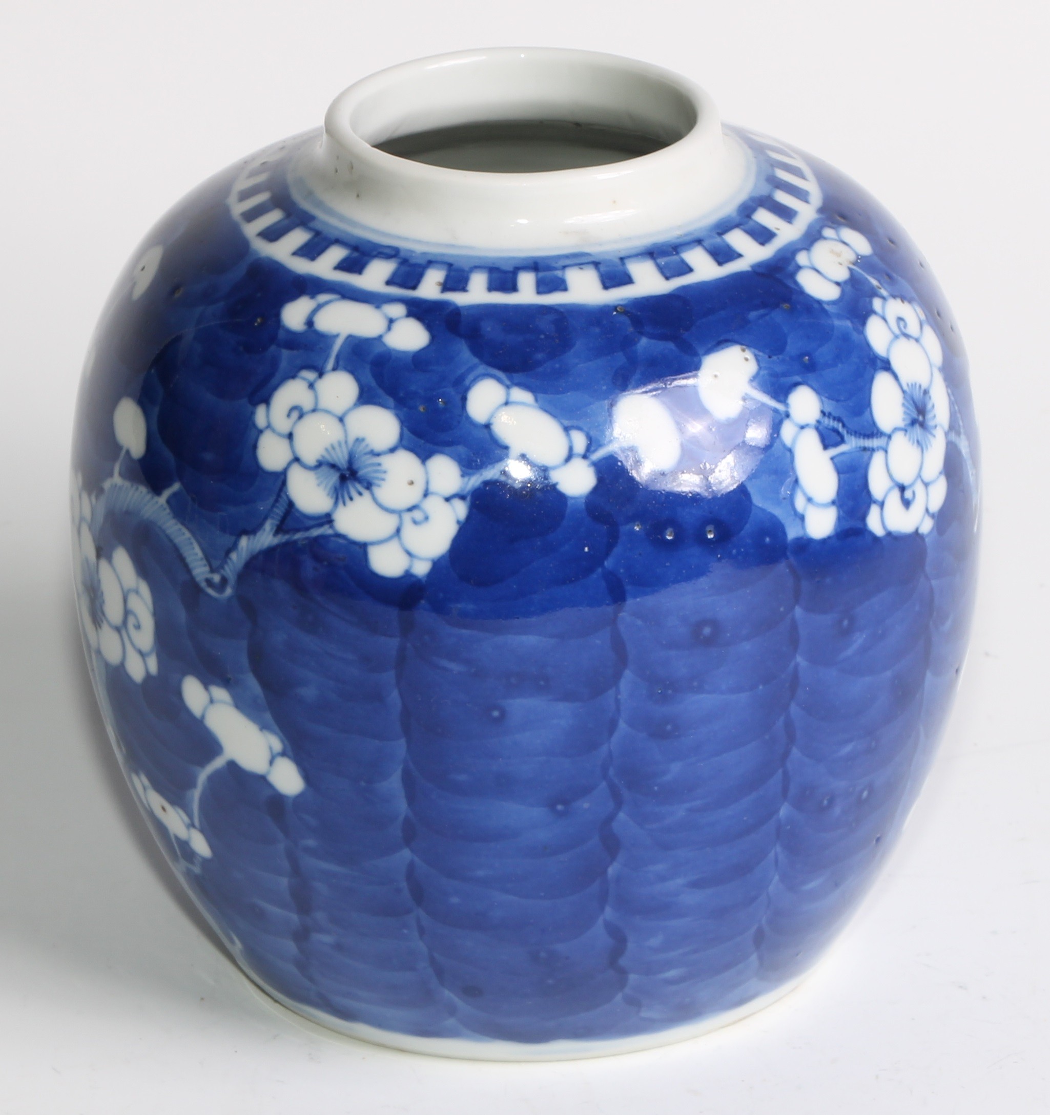 A Chinese ovoid ginger jar, painted in tones of underglaze blue with blossoming prunus, 17.5cm high, - Image 11 of 17