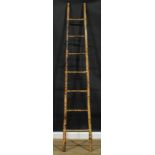 Interior Design - a Japonisme bamboo library ladder, 244.5cm long, 44.5cm wide